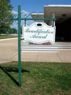 Beautification Award Sign Hanging
