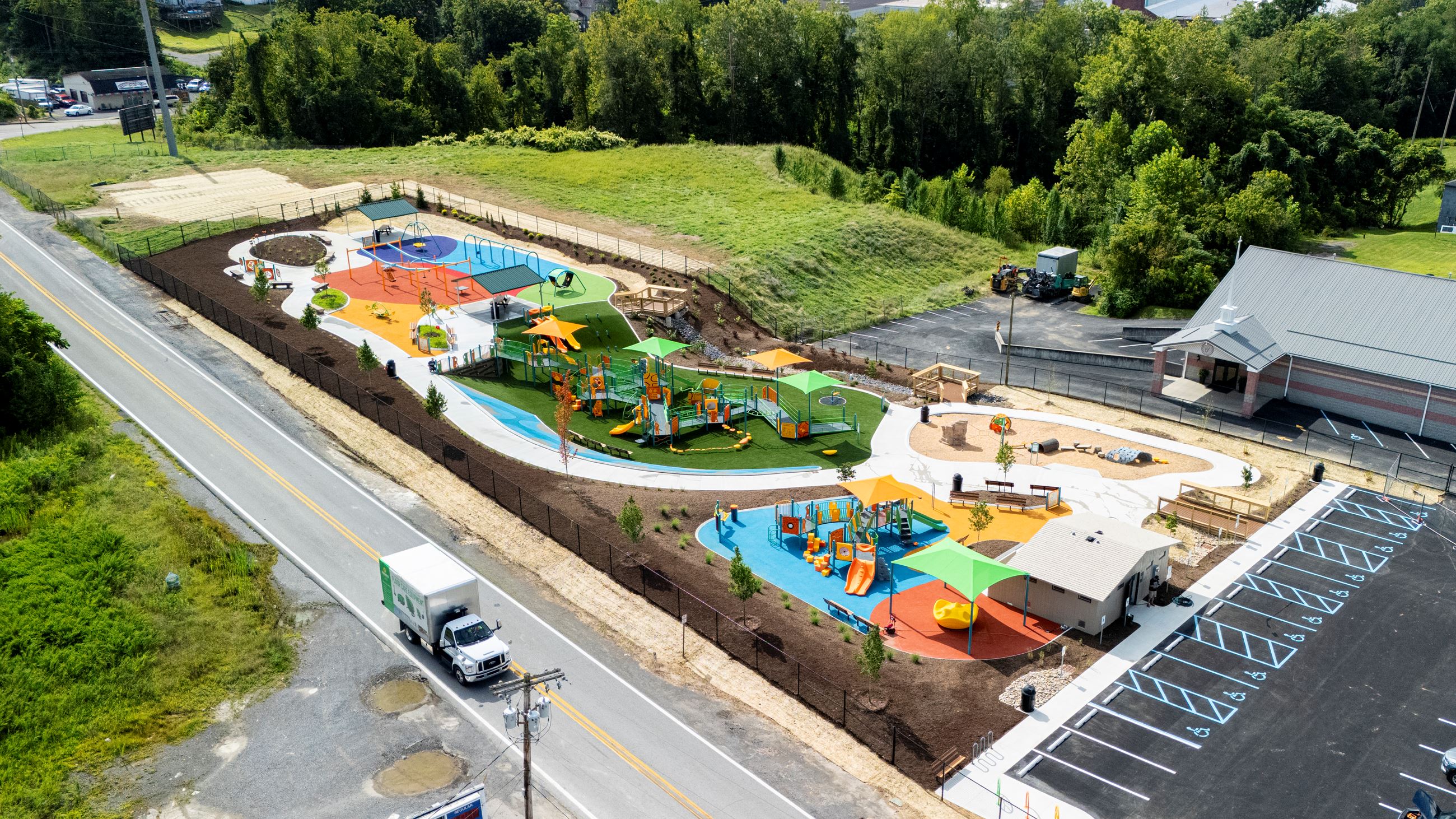 An aerial photo of Norwood Park.