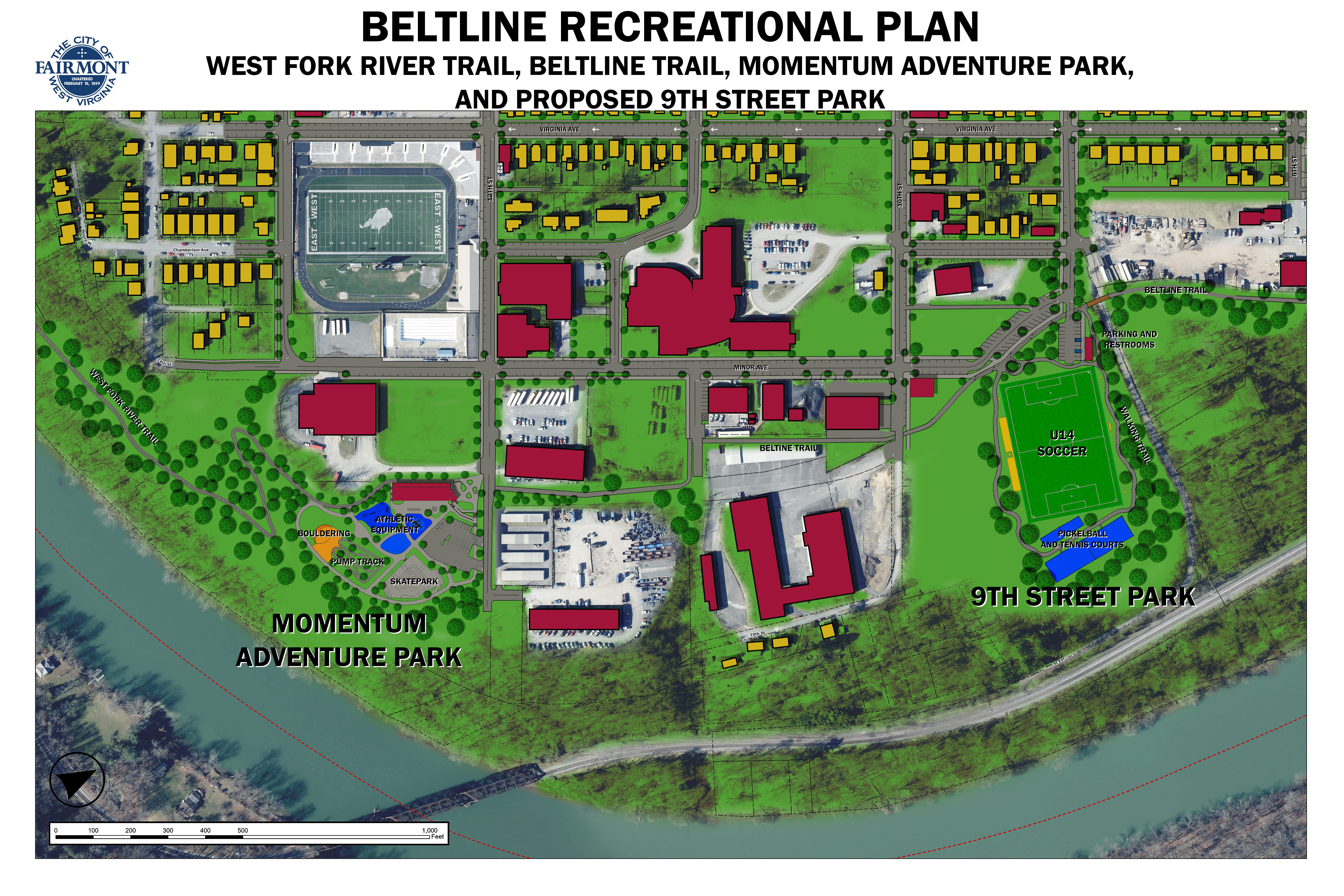 Beltline Recreational Corridor Conceptual Plan - Smaller Version 36x24